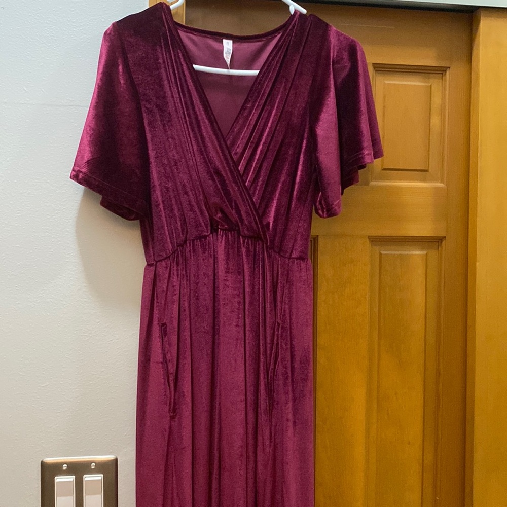 Latched Mama velvet maxi dress